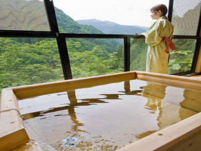 客室露天風呂の一例